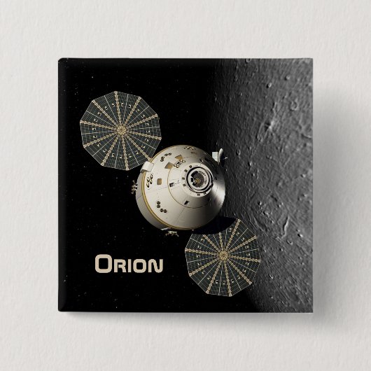Orion Spacecraft in Lunar Orbit Vierkante Button 5,1 Cm (Voorkant)
