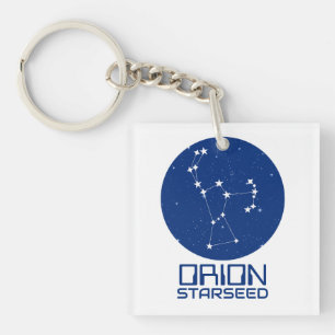 Orion Starseed Sleutelhanger – Blauw & Wit Design