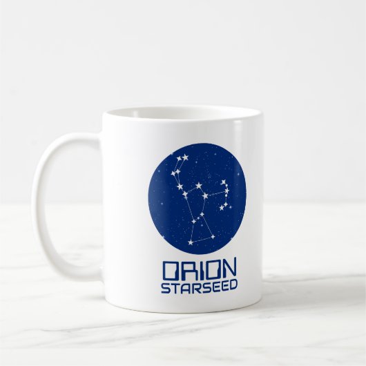 Orion Sterrenzaad Mok – Blauw & Wit Kosmisch Ontwe (Links)
