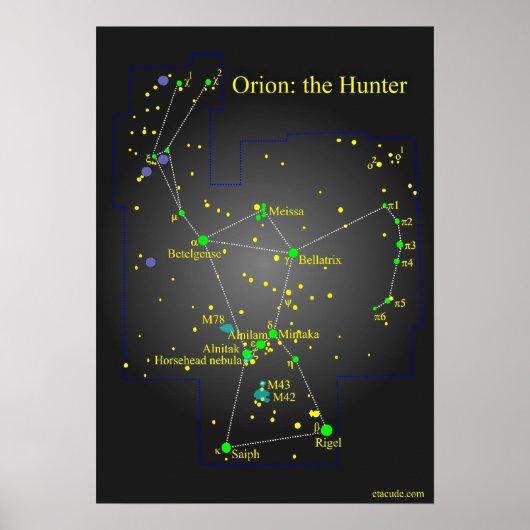 Orion the Great Hunter Constellation Poster (Voorkant)