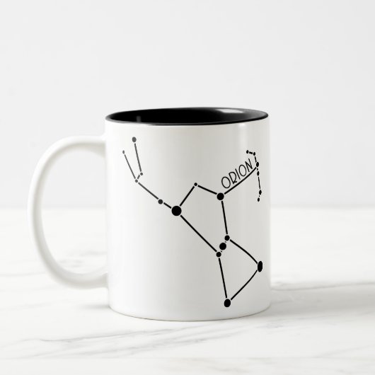 Orion the hunter Constellation Stars Tweekleurige Koffiemok (Links)