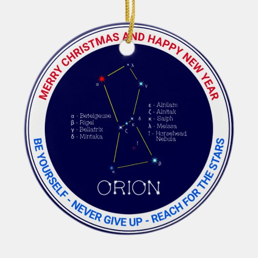 Orion van het noordelijk halfrond keramisch ornament (Voorkant)