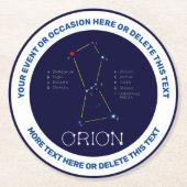 Orion van het noordelijk halfrond ronde kartonnen onderzetter (Voorkant)