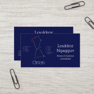 Orion van het noordelijk halfrond visitekaartje