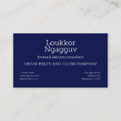 Orion van het noordelijk halfrond visitekaartje (Achterkant)