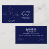 Orion van het noordelijk halfrond visitekaartje (Voorkant / Achterkant)