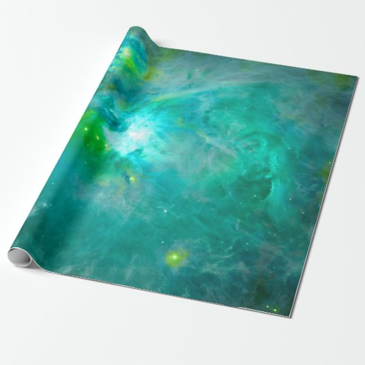 Orionnevel Aqua Teal Cadeaupapier (Uitgerold)
