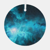 Orionnevel, blauw licht, astronomie. glas ornament (Achterkant)