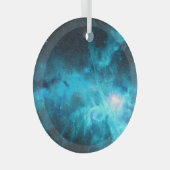 Orionnevel, blauw licht, astronomie. glas ornament (Voorkant Rechts)