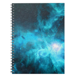 Orionnevel, blauw licht, astronomie. notitieboek