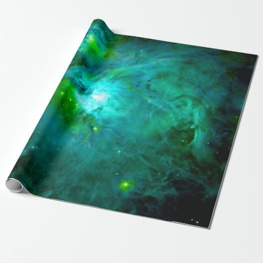 Orionnevel Diep Teal Groen Cadeaupapier (Uitgerold)