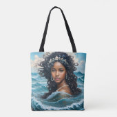 Orisha Yemaya Afrikaanse Godin Schilderij Tote Bag (Achterkant)