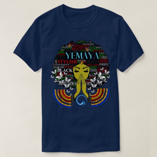 Orisha Yemaya de godin van de oceaan de Grote Mt T-shirt (Design voorkant)
