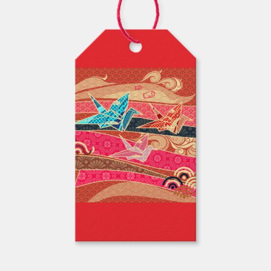 Orizuru Festival Pattern Cadeaulabel (Voorkant)