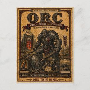 Ork, Antiek Circusmonster Briefkaart