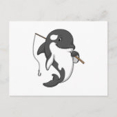 Orka als visser met hengel briefkaart (Voorkant)