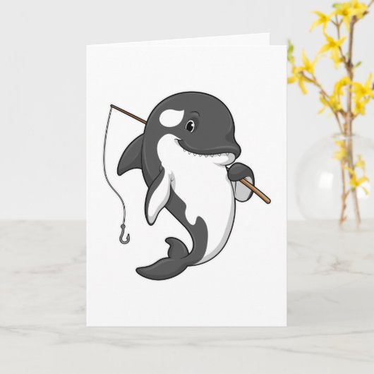 Orka als visser met hengel kaart (Gele Bloem)