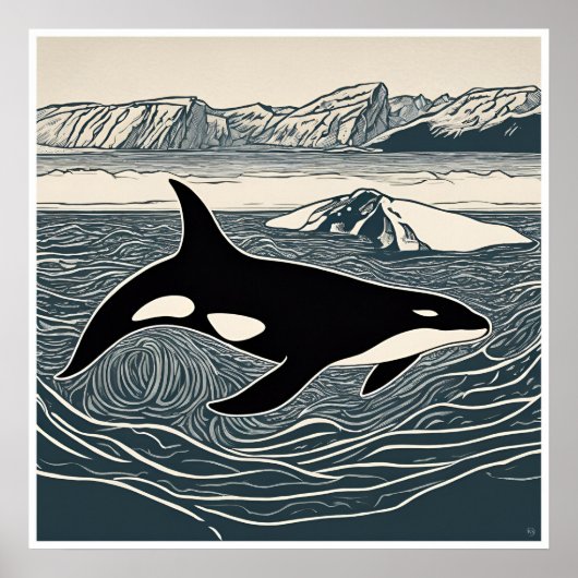 Orka - Archival Woodblock Print (Voorkant)