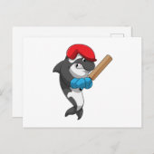 Orka bij Cricket met cricketbat Briefkaart (Voorkant / Achterkant)