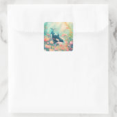 Orka Bloemenwereld Vierkante Sticker (Tas)