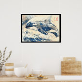 Orka breuk kanagawa stijl poster (Keuken)