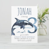 Orka derde verjaardag uitnodiging (Staand voorkant)