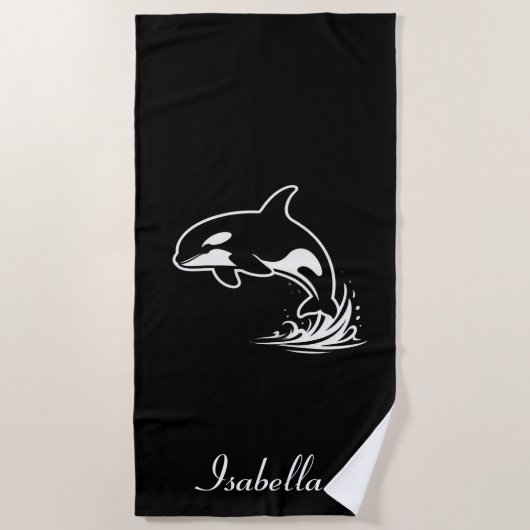 Orka die springt strandlaken (Voorkant)