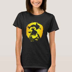 Orka Dier Oceaan Dier Golven Moordwalvis Lang T-shirt