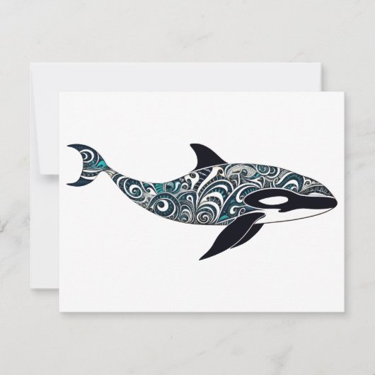 Orka doodle Small Notitiekaartje (Voorkant)