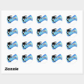 Orka en dolfijn in de golven ronde sticker (Vel)
