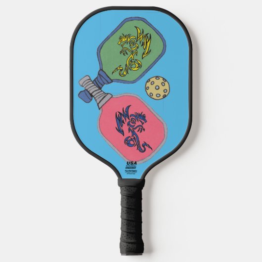 Orka en draak peddels pickleball paddle (Voorkant)