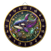 Orka en schildpad thema muurkunst dartbord (Voorkant)