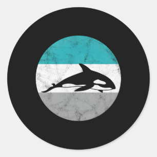Orka er walvis voor ronde sticker