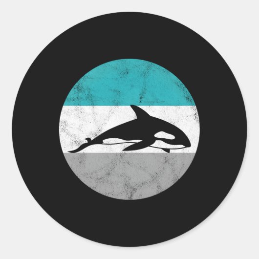 Orka er walvis voor ronde sticker (Voorkant)