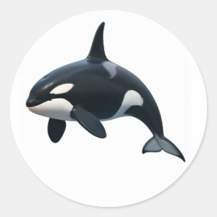 Orka in beweging ronde sticker