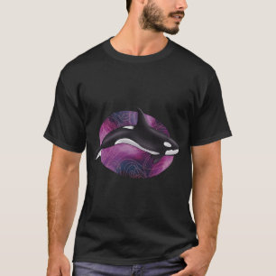 Orka in de ruimte - Roze en blauwe nevel T-shirt