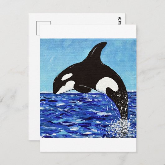 Orka in het blauwe schilderij briefkaart (Voorkant / Achterkant)
