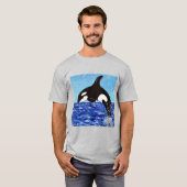 Orka in het blauwe schilderij t-shirt (Voorkant volledig)