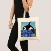 Orka in het Blauwe Schilderij Tote Bag (Voorkant (product))