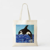 Orka in het Blauwe Schilderij Tote Bag (Achterkant)