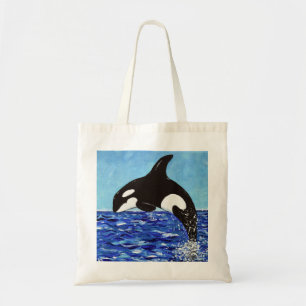 Orka in het Blauwe Schilderij Tote Bag