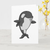 Orka in Yoga Fitness in Staande positie Kaart (Gele Bloem)