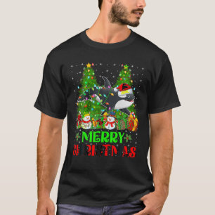 Orka kerstboom verlichting bijpassende familie San T-shirt