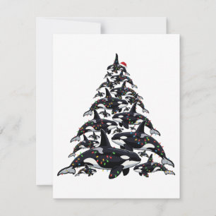 Orka Kerstboom voor Oceaan- en Zeelevenliefhebbers Notitiekaartje