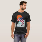 Orka Killer Whale Amerikaanse vlag Patriottische H T-shirt (Voorkant volledig)