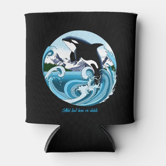 Orka Killer Whale Blue Ocean Blikjeskoeler (Voorkant)