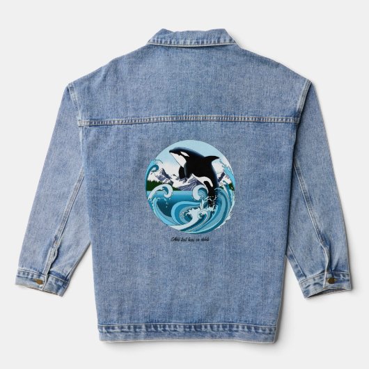Orka Killer Whale Blue Ocean Denim Jacket (Achterkant)