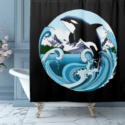 Orka Killer Whale Blue Ocean Douchegordijn