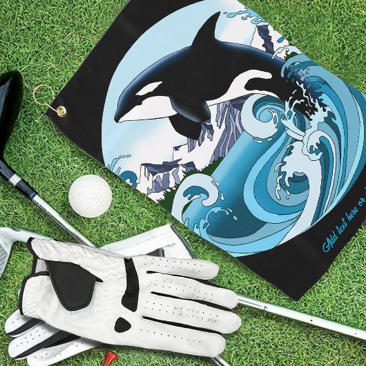 Orka Killer Whale Blue Ocean Golfhanddoek