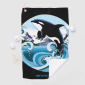 Orka Killer Whale Blue Ocean Golfhanddoek (Insitu)